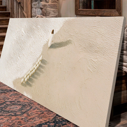Flock of Sheep White and Cream Panoramic canvas shown in a styled room setting, view 5