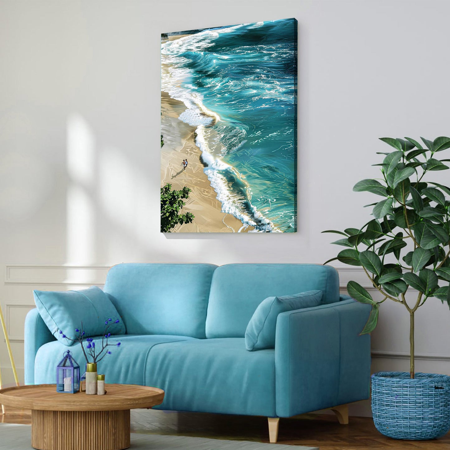 Beachfront Painting Coastal Canvas Wall Art
