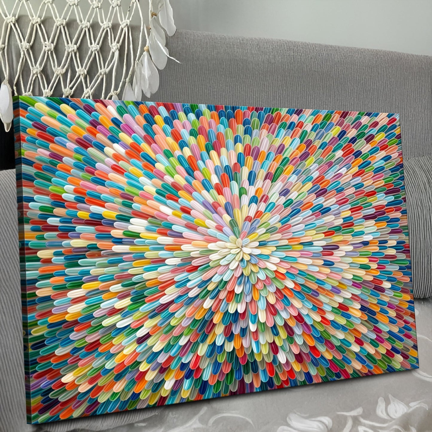 Radiant Bloom Abstract Canvas Wall Art