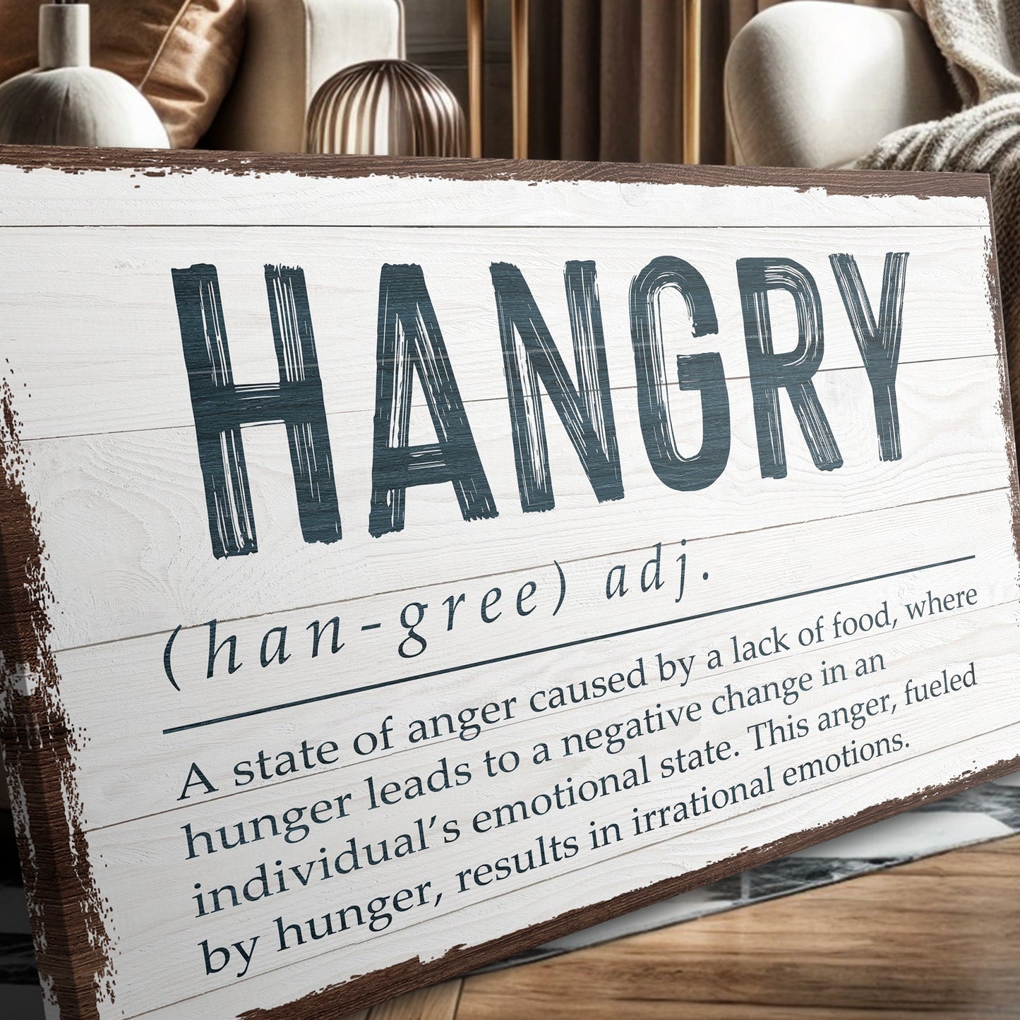 Hangry Kitchen Sign Canvas Wall Art