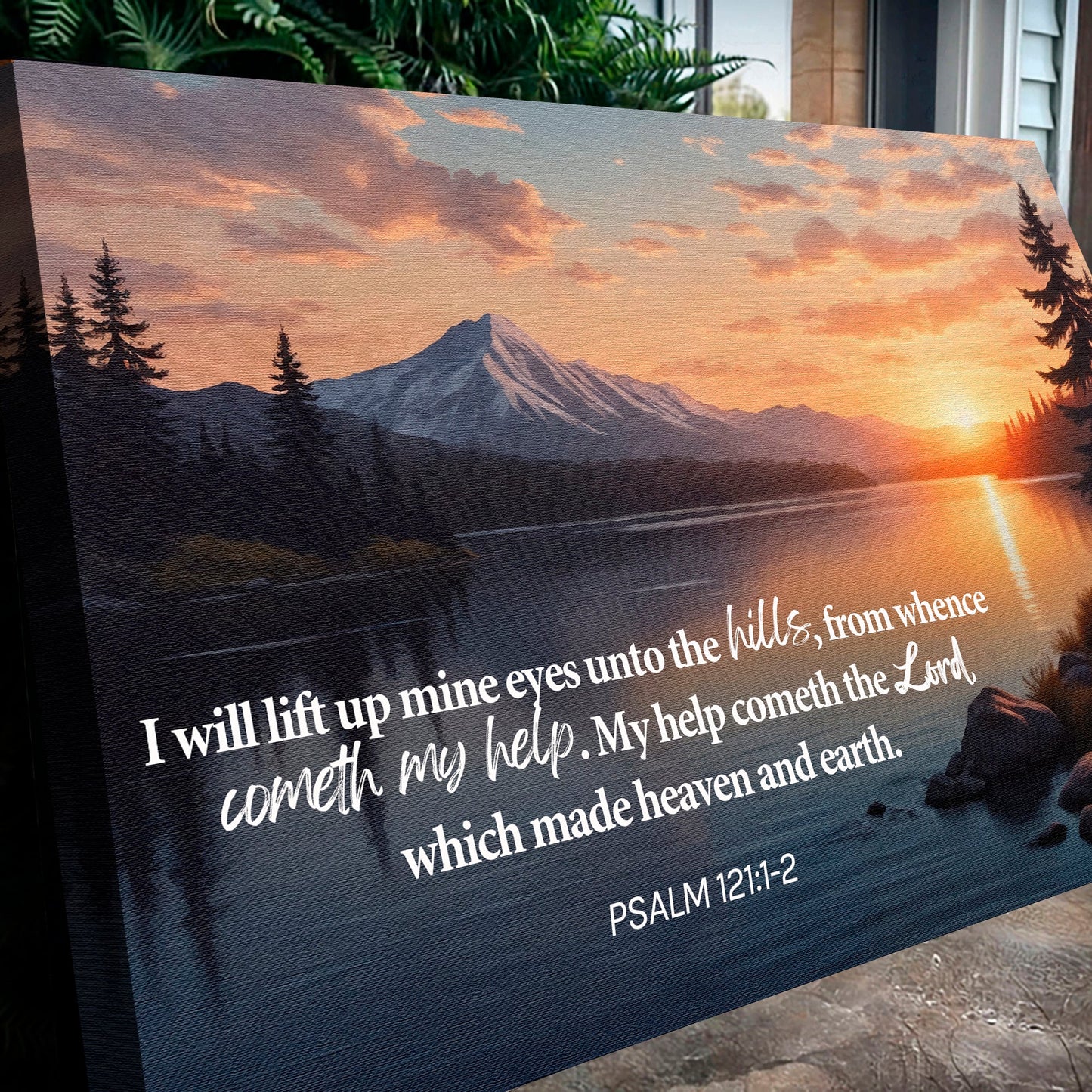 Psalm 121:1-2 A Song of Ascents Faith Canvas Wall Art