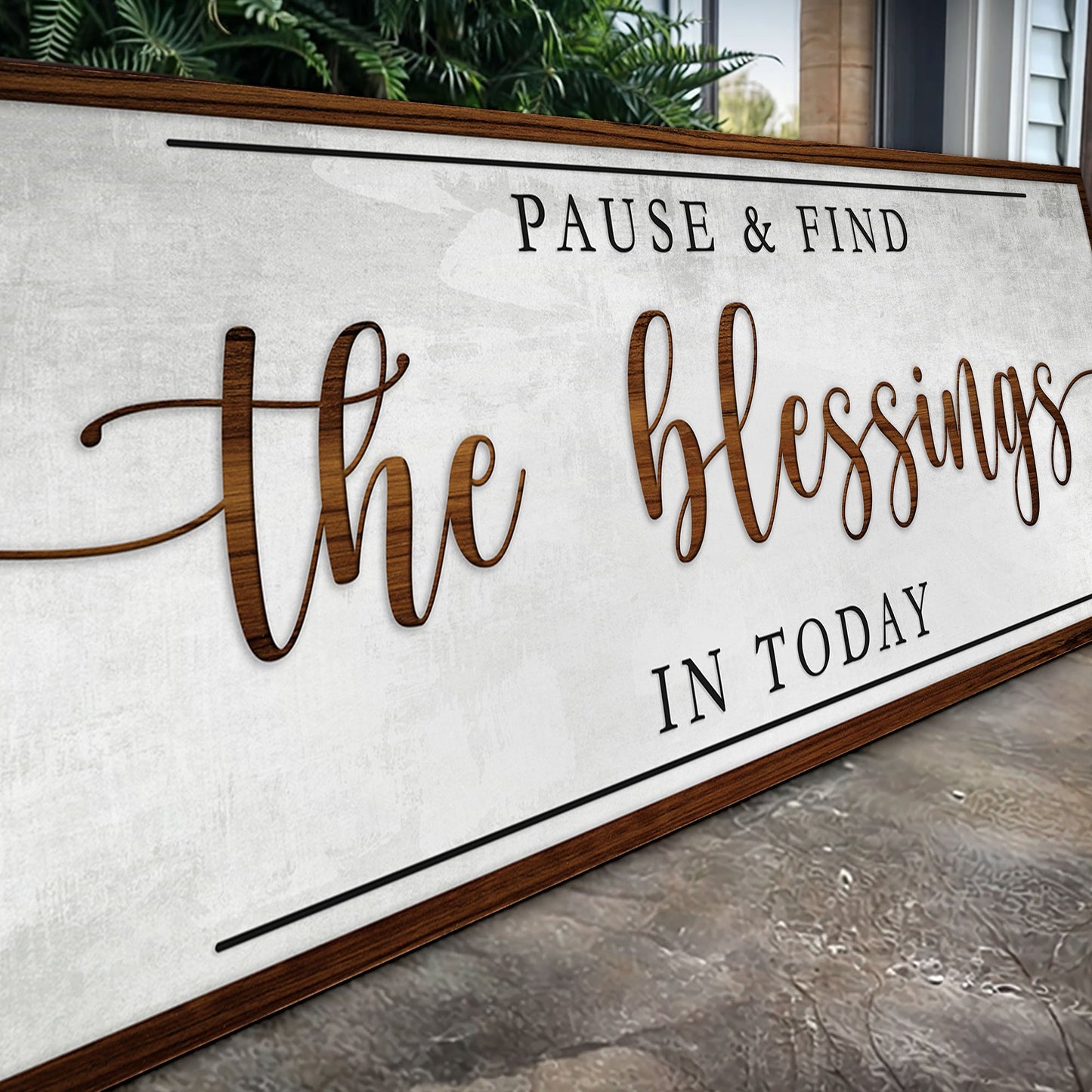 Pause and Find the Blessings Faith Sign Canvas Wall Art