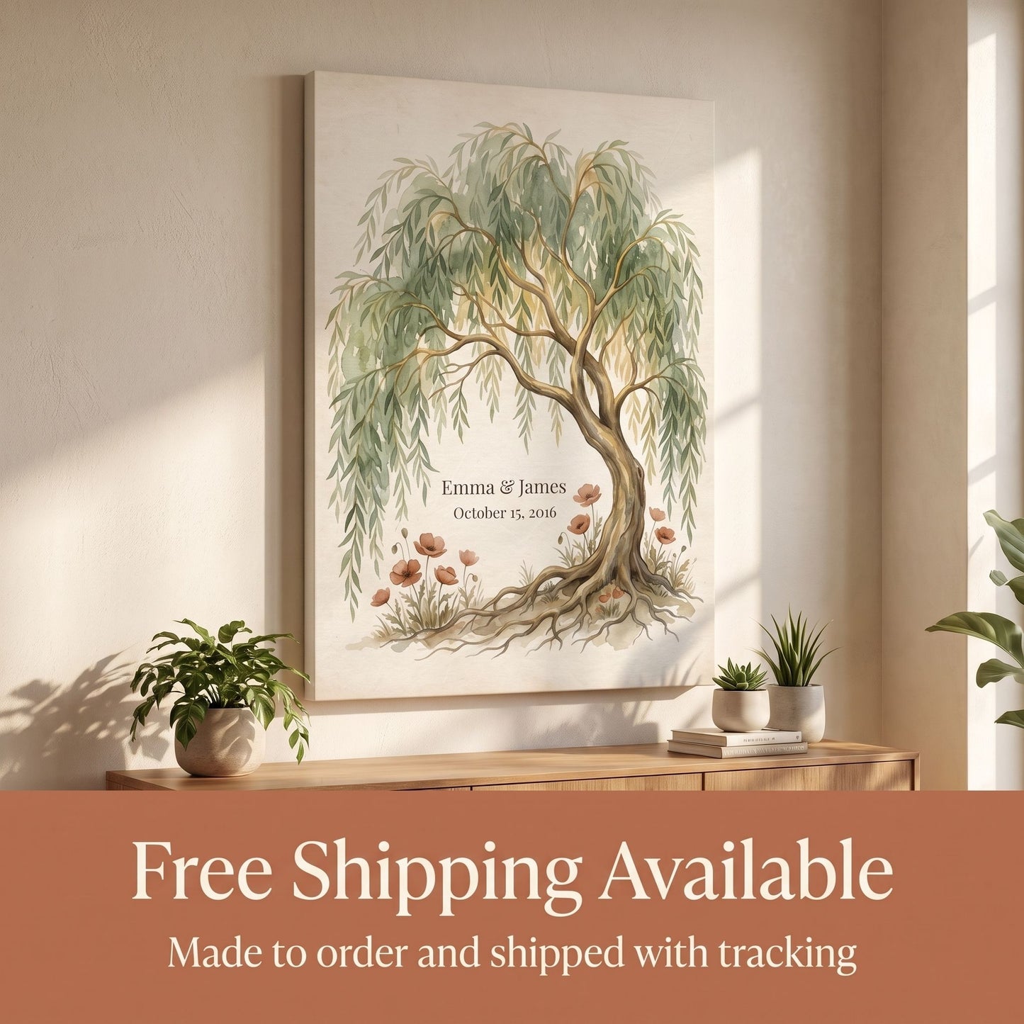 Personalized Willow Anniversary Canvas