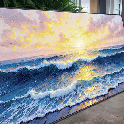 Golden Horizon Canvas Wall Art - Landscape Print