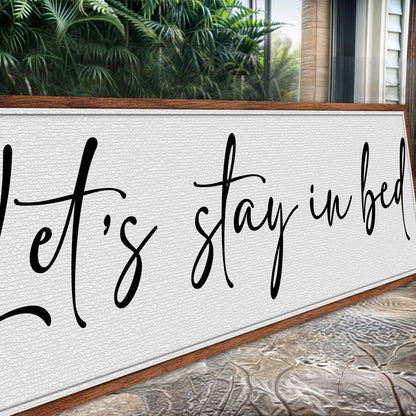 Let's Stay in Bed Bedroom Canvas Wall Art