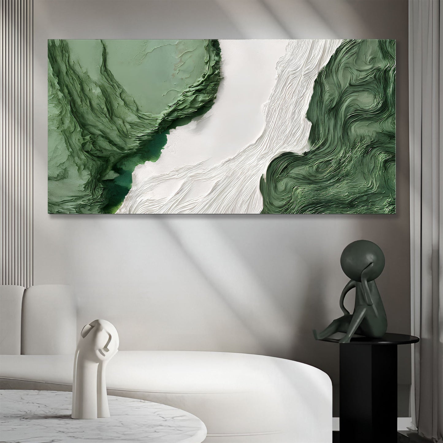 Green Rivers Abstract Canvas Wall Art V