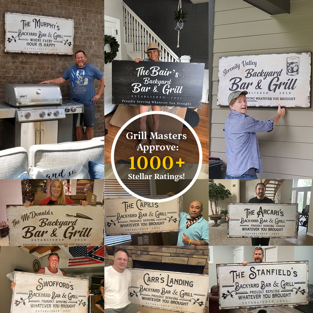 Backyard Bar and Grill Canvas Sign