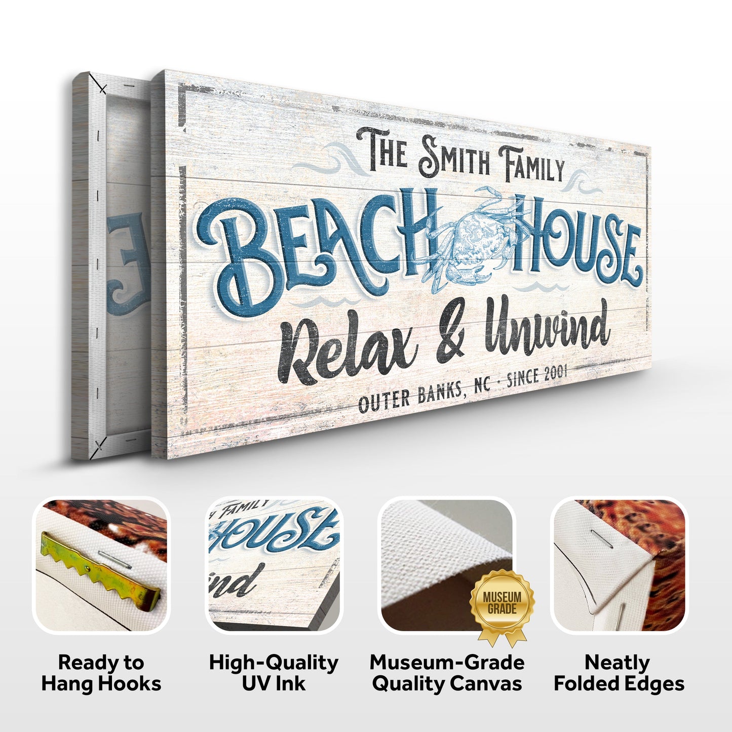 Beach House Canvas Sign IV