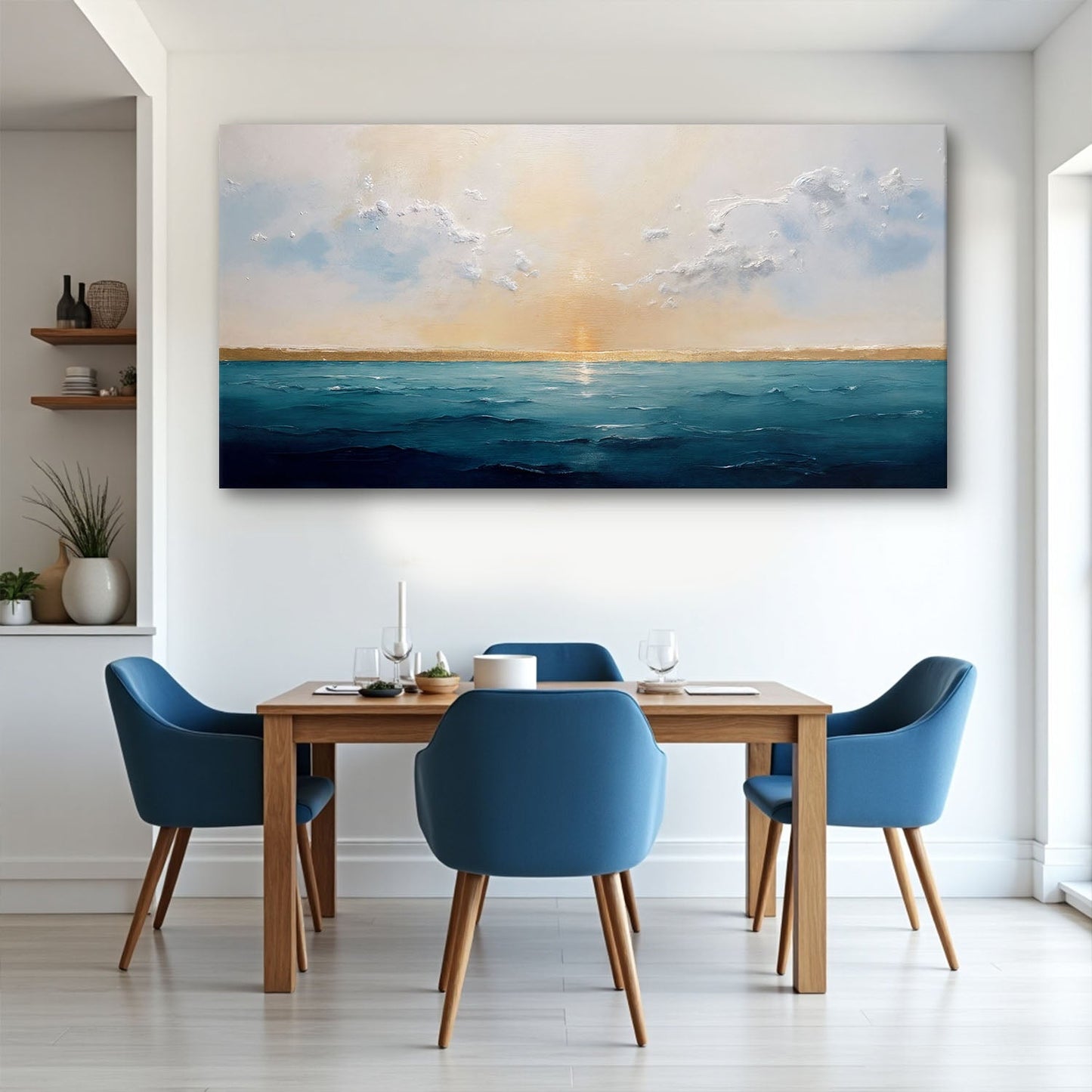 Waterscape Abstract Canvas Wall Art VI