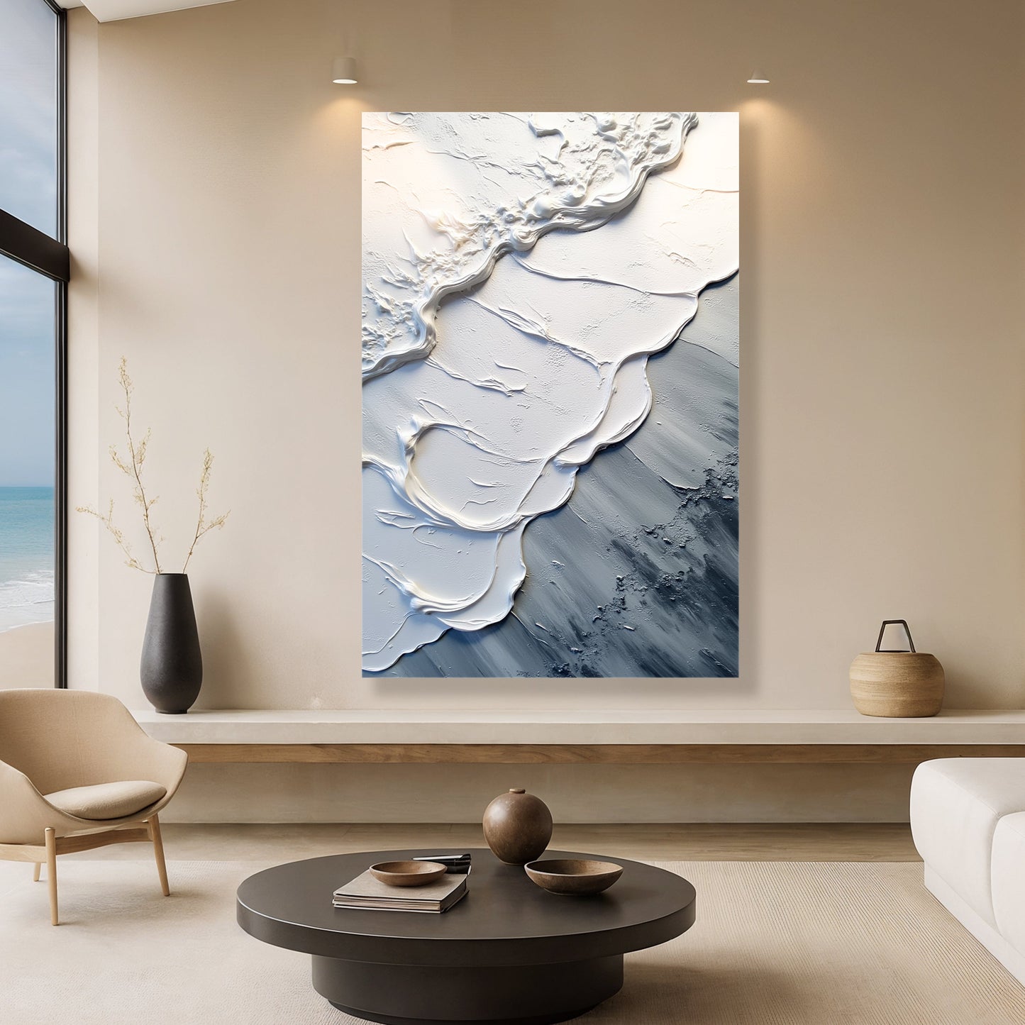 Abstract Minimalist Wave Canvas Wall Art III