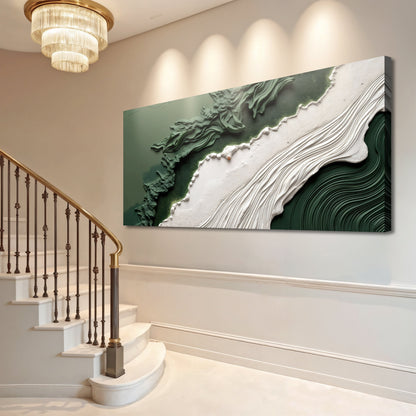Green Rivers Abstract Canvas Wall Art VI