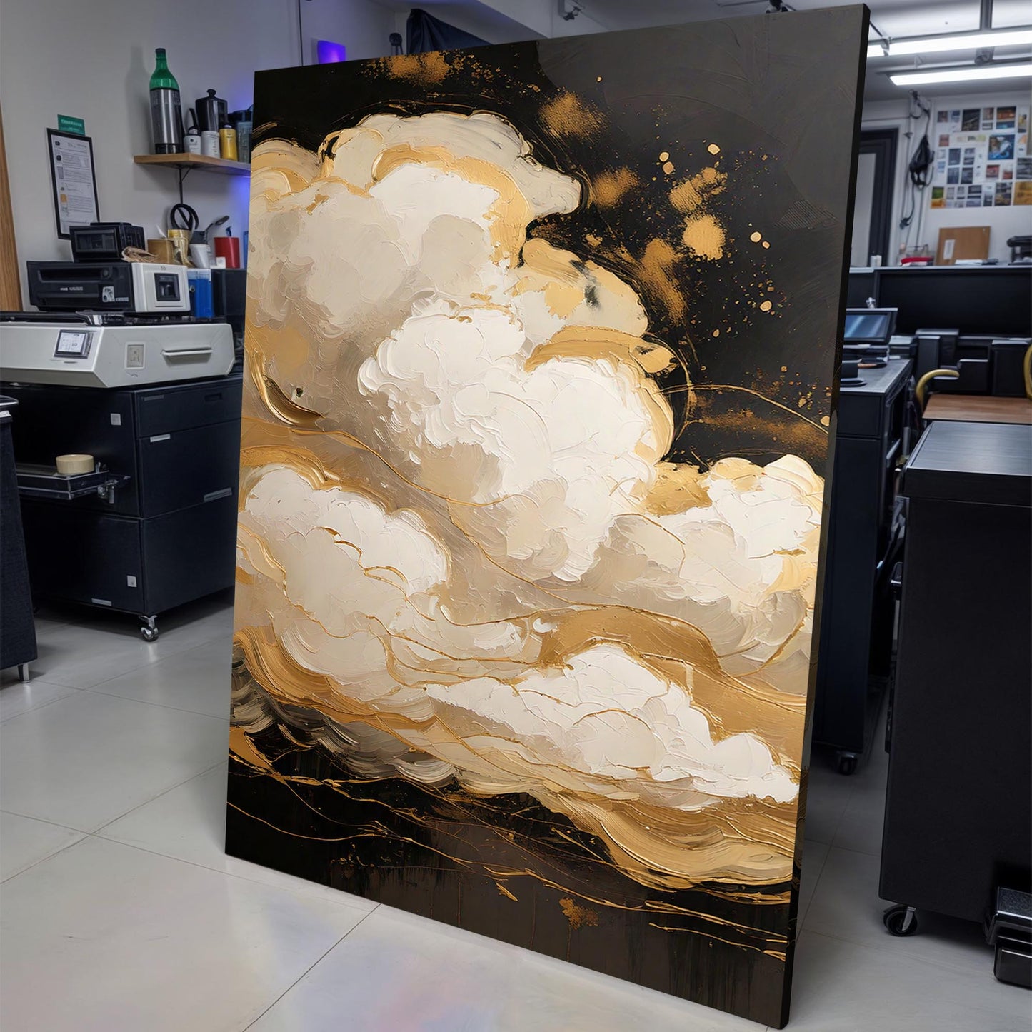 Auric Cloud Abstract Canvas Wall Art