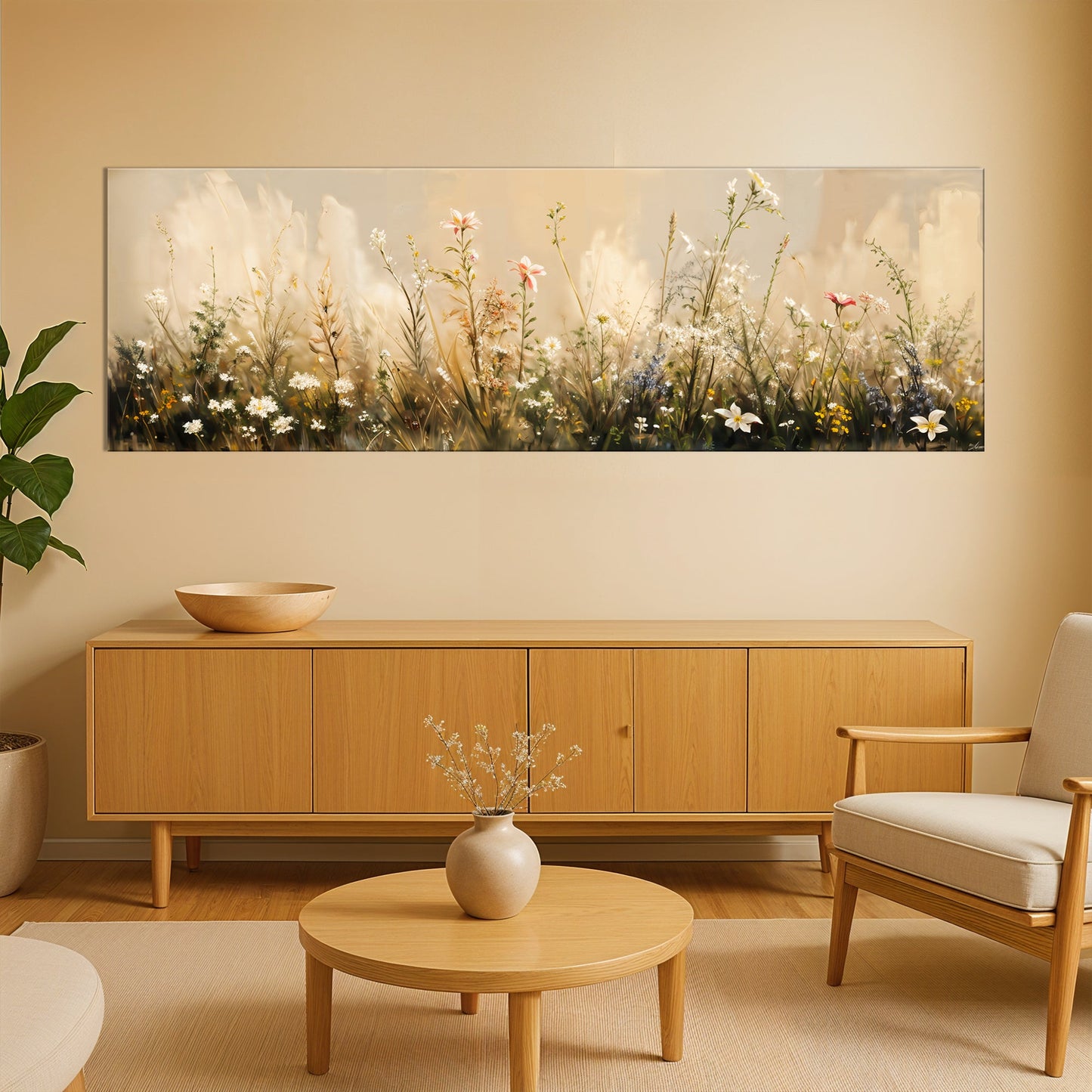 Mountain River Landscape Canvas Wall Art