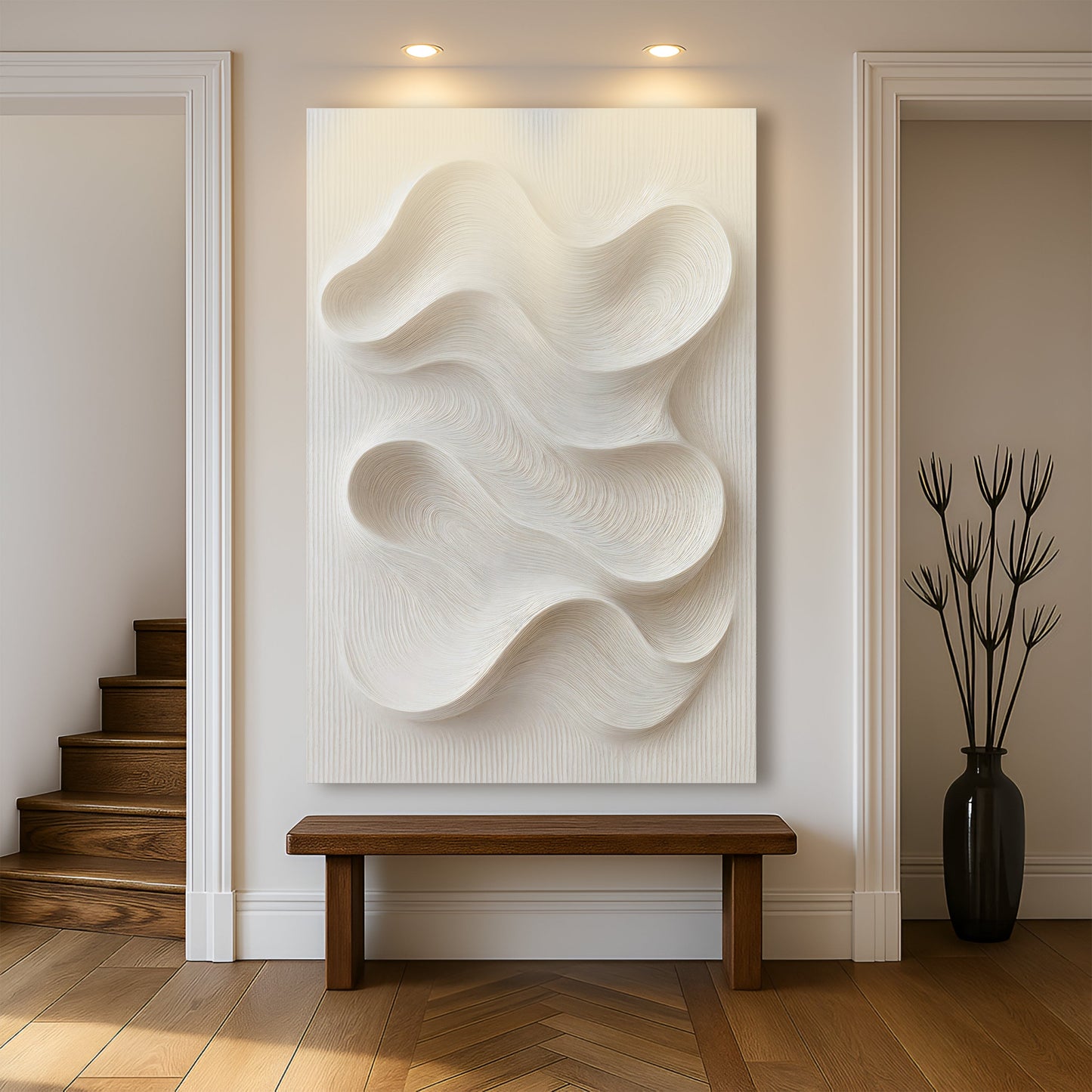 Minimalist Waves Abstract Canvas Wall Art