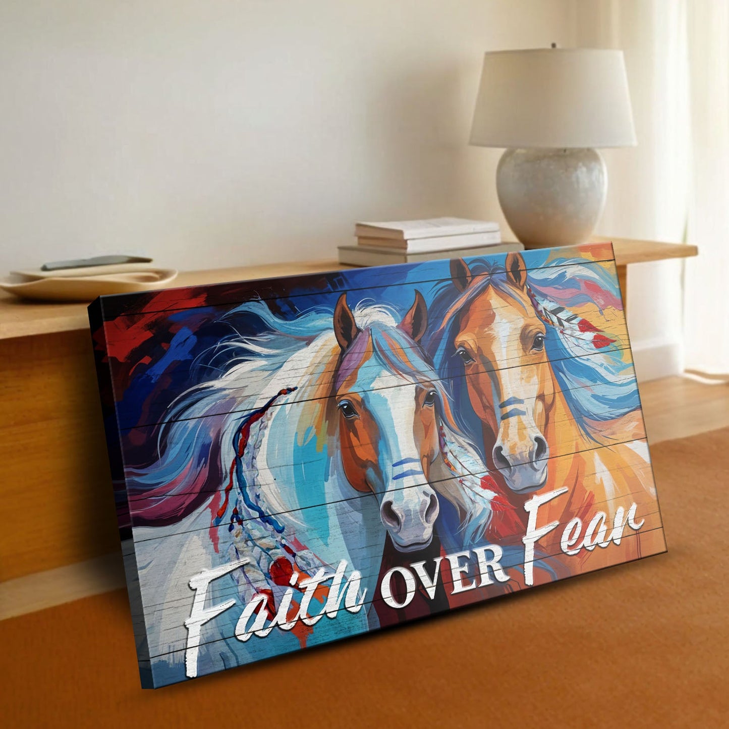 Faith Over Fear Canvas Wall Art Sign IV