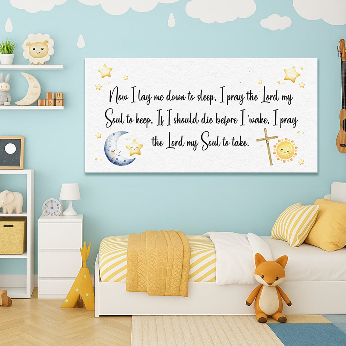 I Lay Me Down To Sleep Faith Canvas Wall Art
