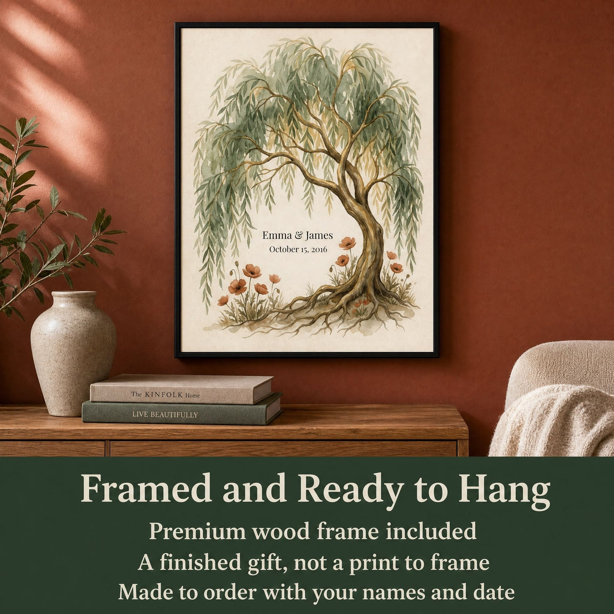 Personalized Willow Tree 9th Anniversary Wall Art