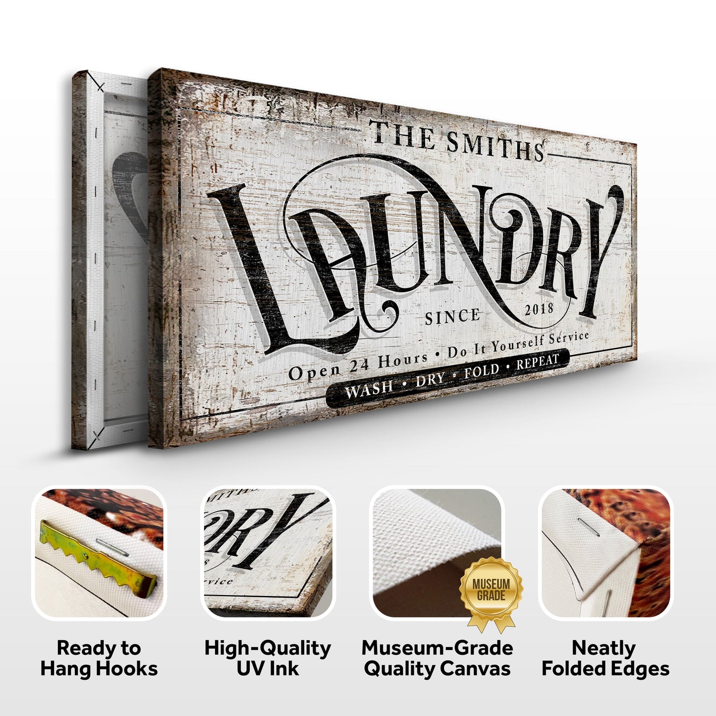Laundry Room Canvas Art Sign
