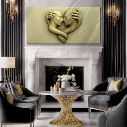 Eternal Love Figure Abstract Canvas Wall Art