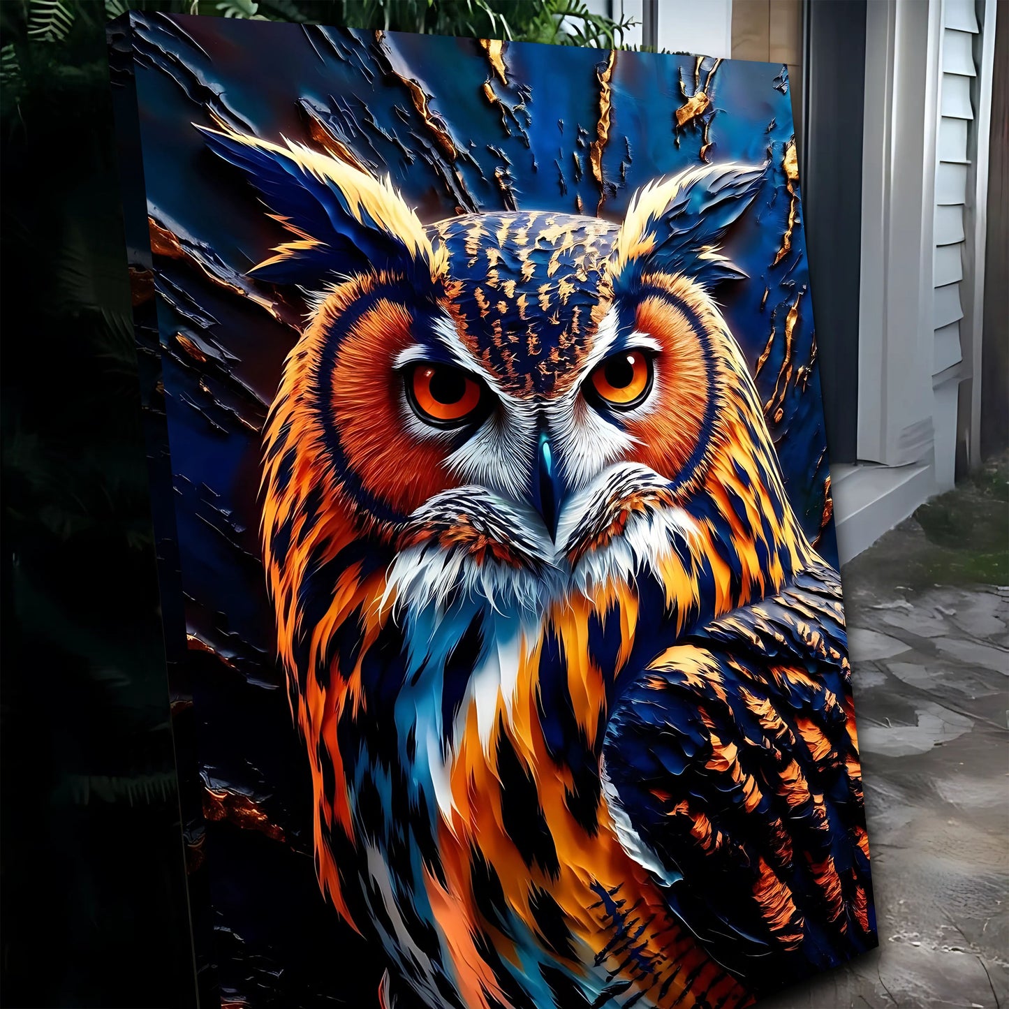 Abstract Owl Canvas Wall Art
