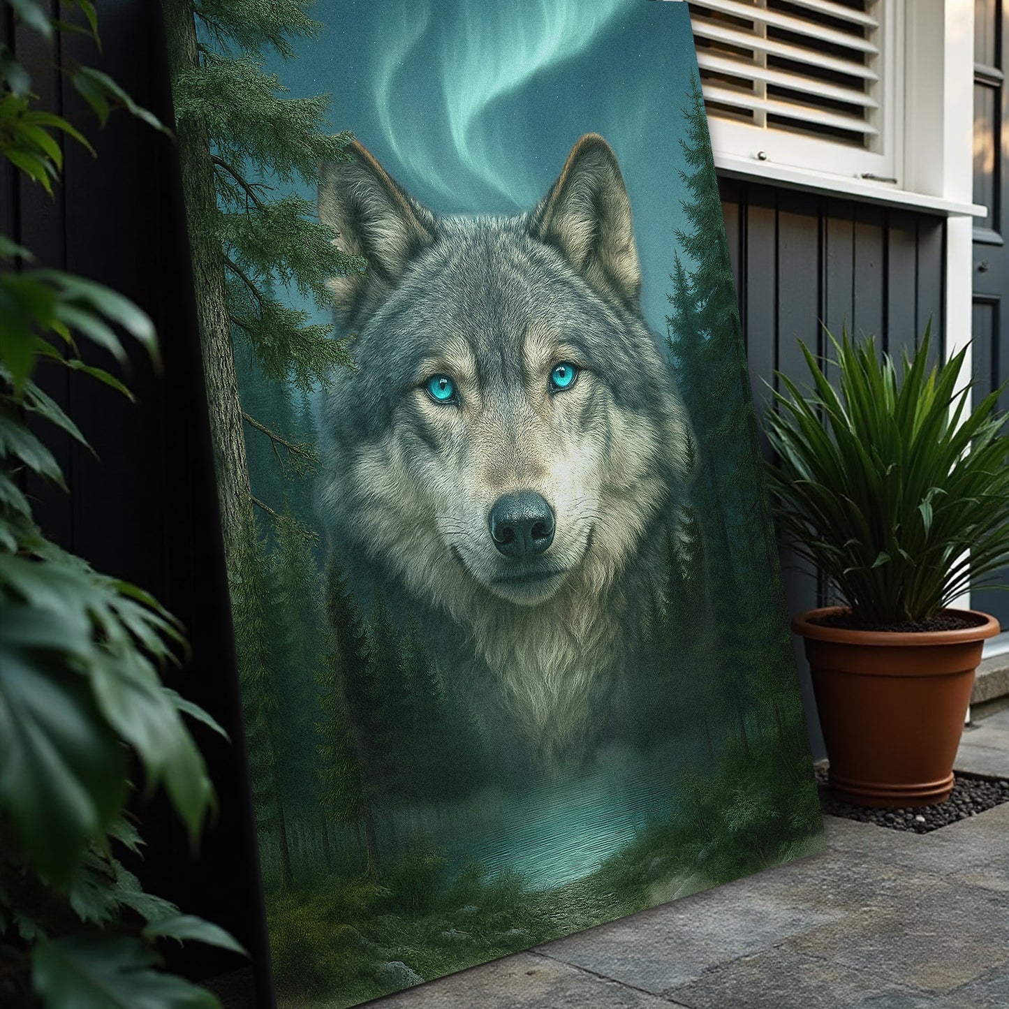 Wolf Northern Symphony Canvas Wall Art