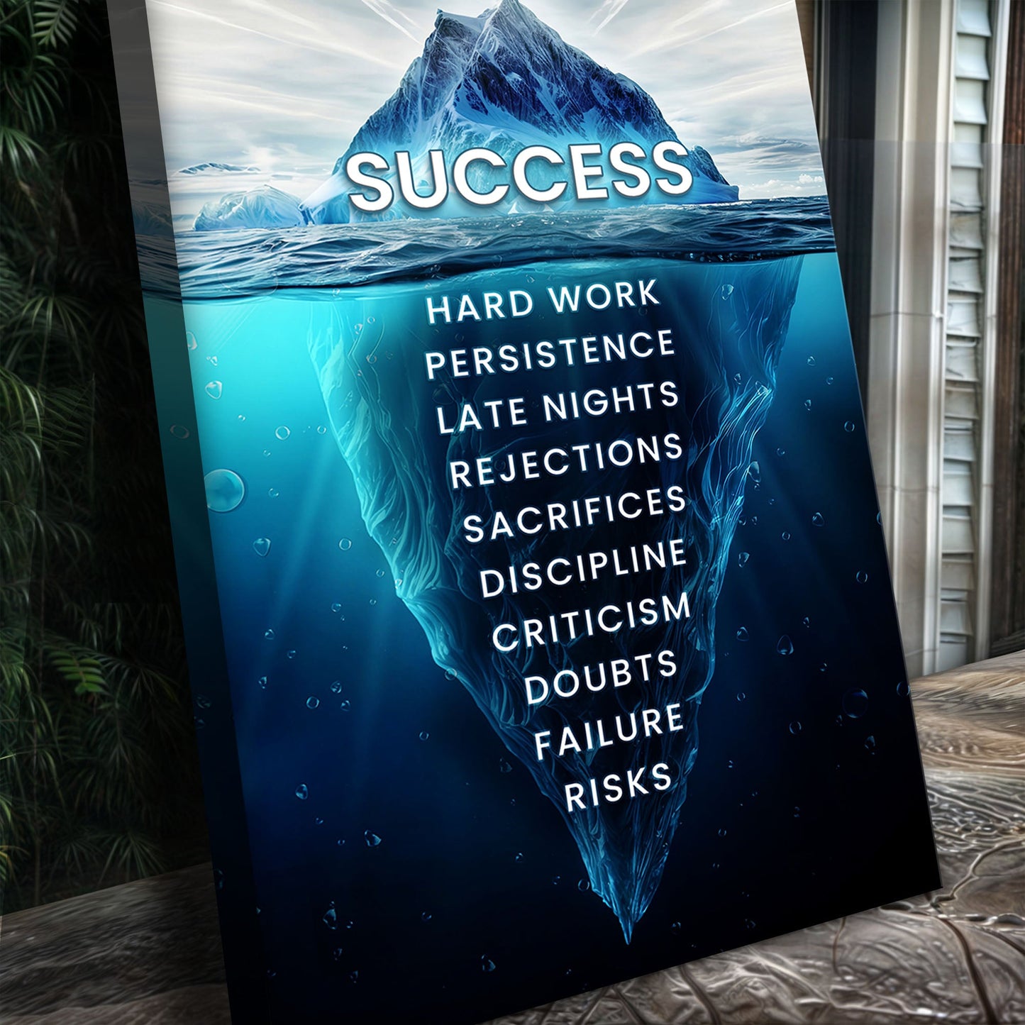 Success Motivational Canvas Wall Art Sign
