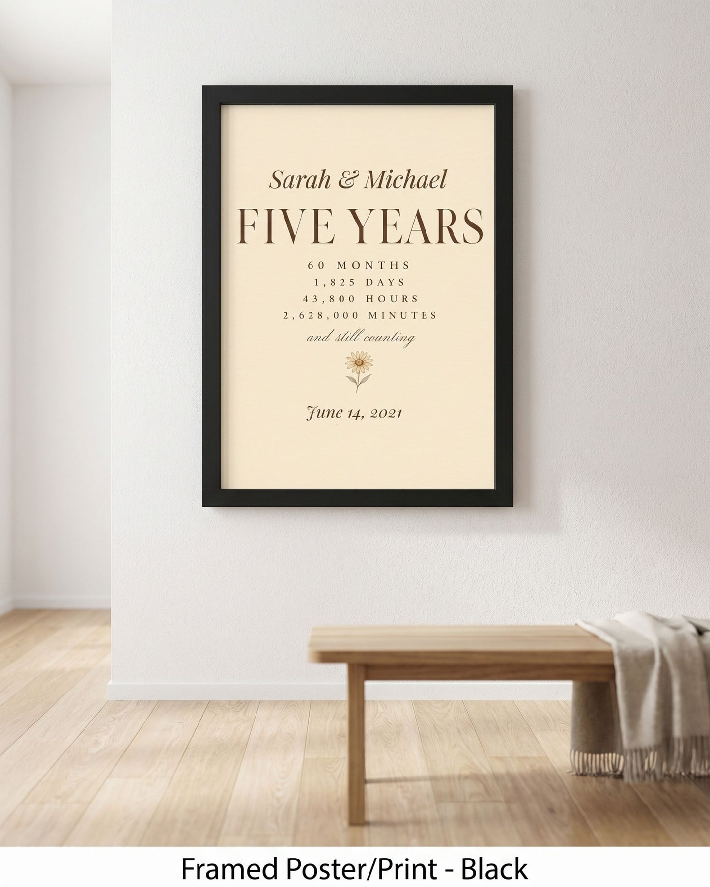 Personalized 5 Year Anniversary Print