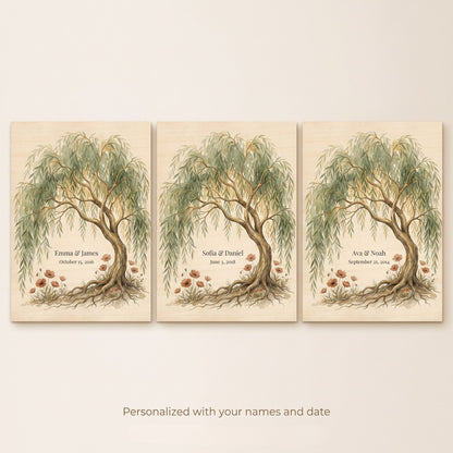 Personalized Willow Anniversary Wood Print