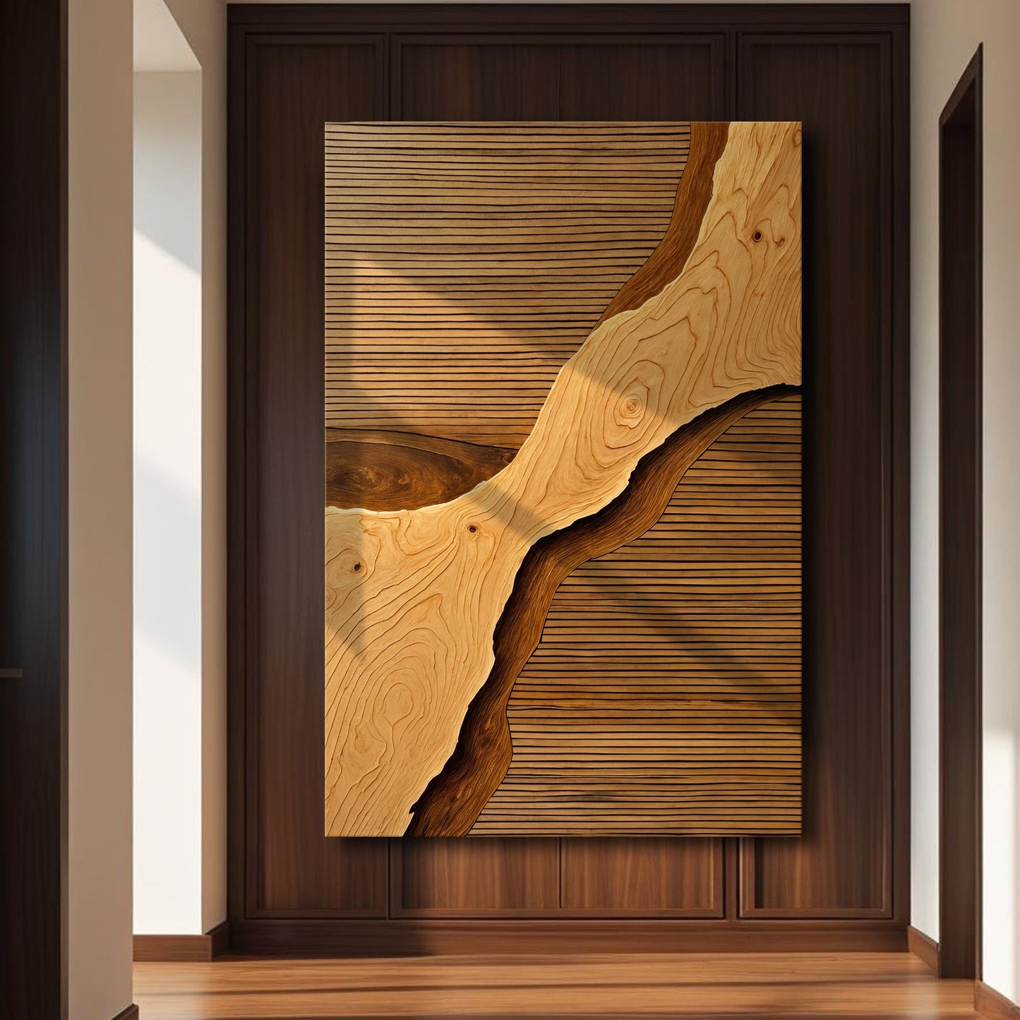 Wood Rift Abstract Canvas Wall Art