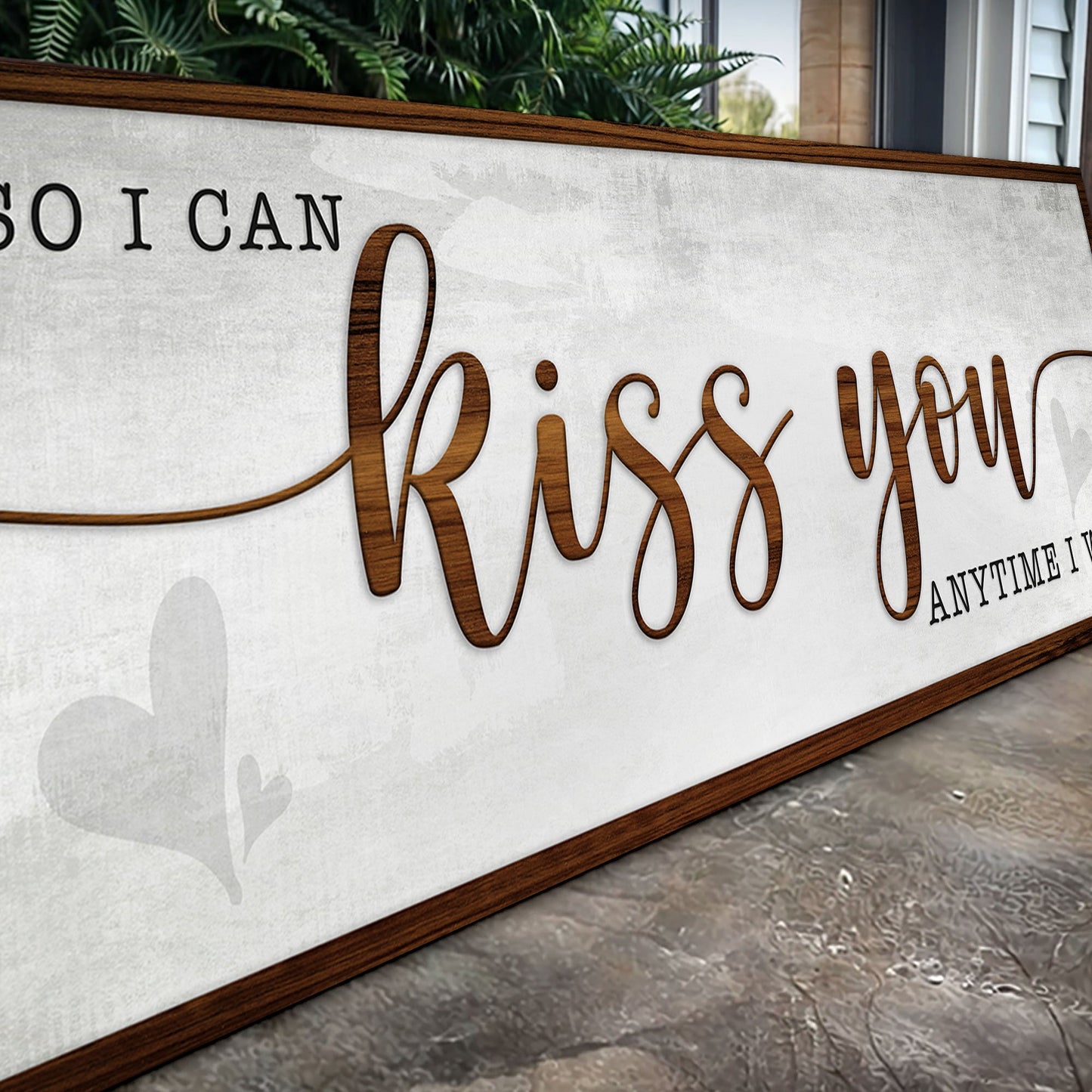 So I Can Kiss You Anytime Bedroom Quote Canvas Wall Art