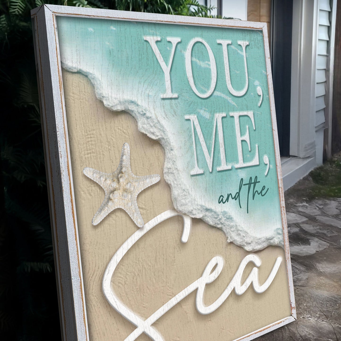 You Me and the Sea Shore Canvas Wall Art