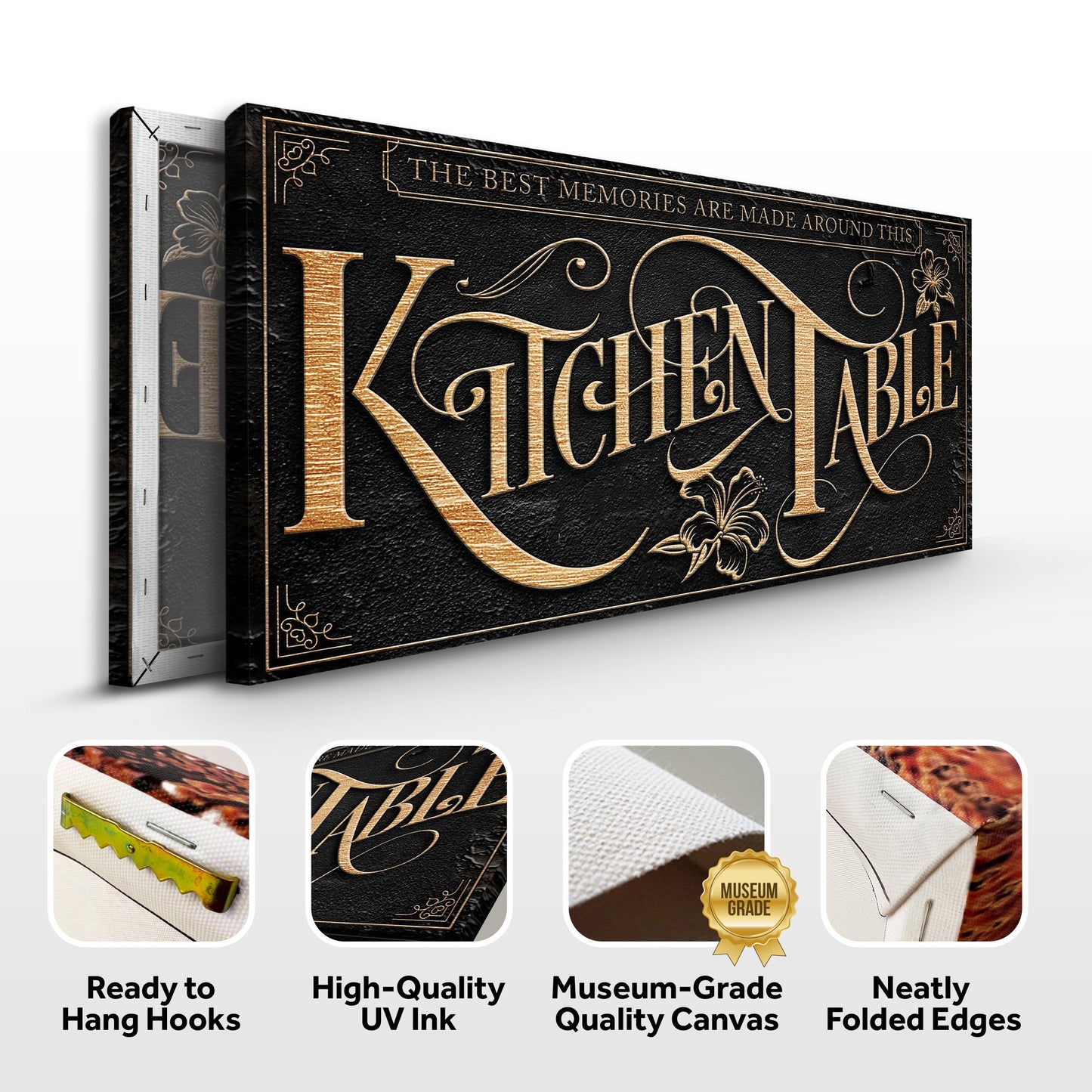 Kitchen Table Canvas Wall Art Sign