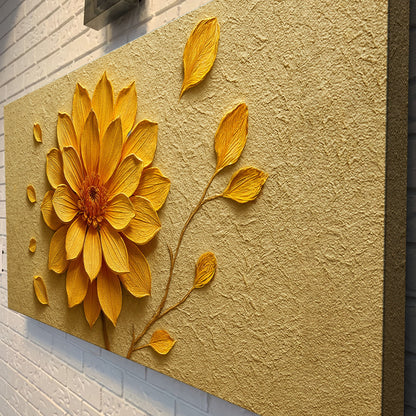 Golden Dandelion Minimalist Canvas Wall Art - Abstract Print