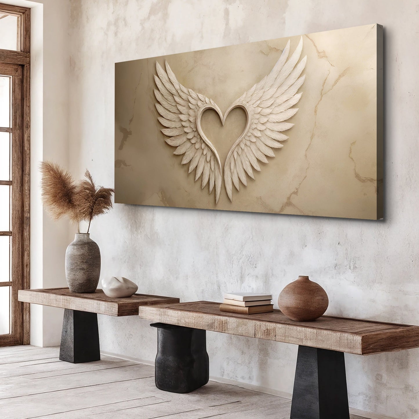 Wings of Love Abstract Canvas Wall Art