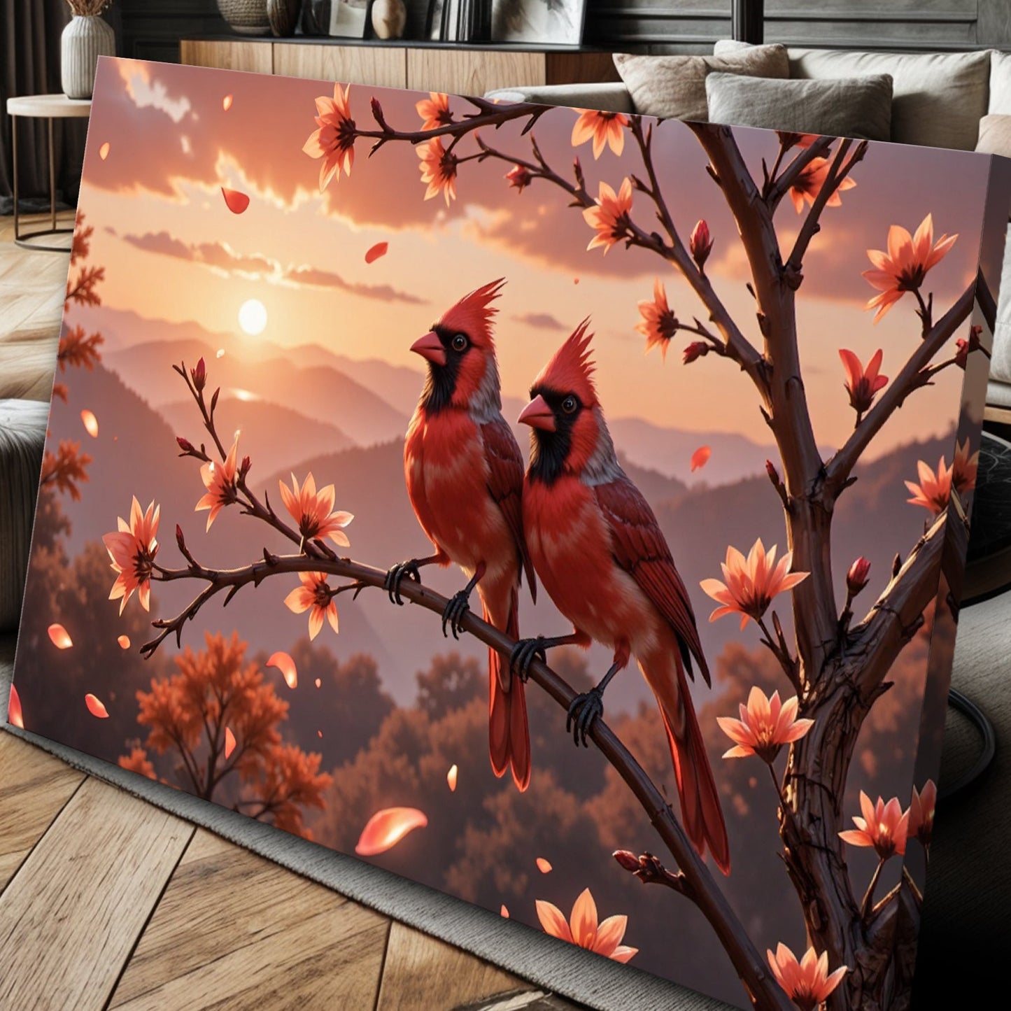 3D Cardinals Canvas Wall Art III