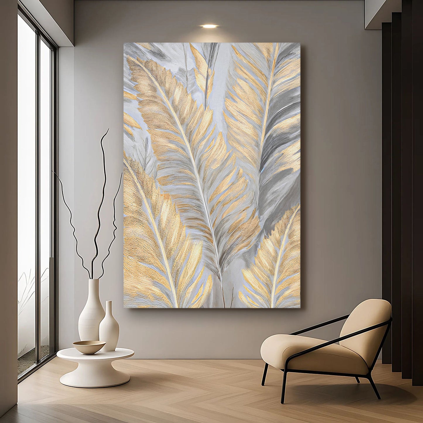 Luxury Gold and Silver Leaf Canvas Wall Art