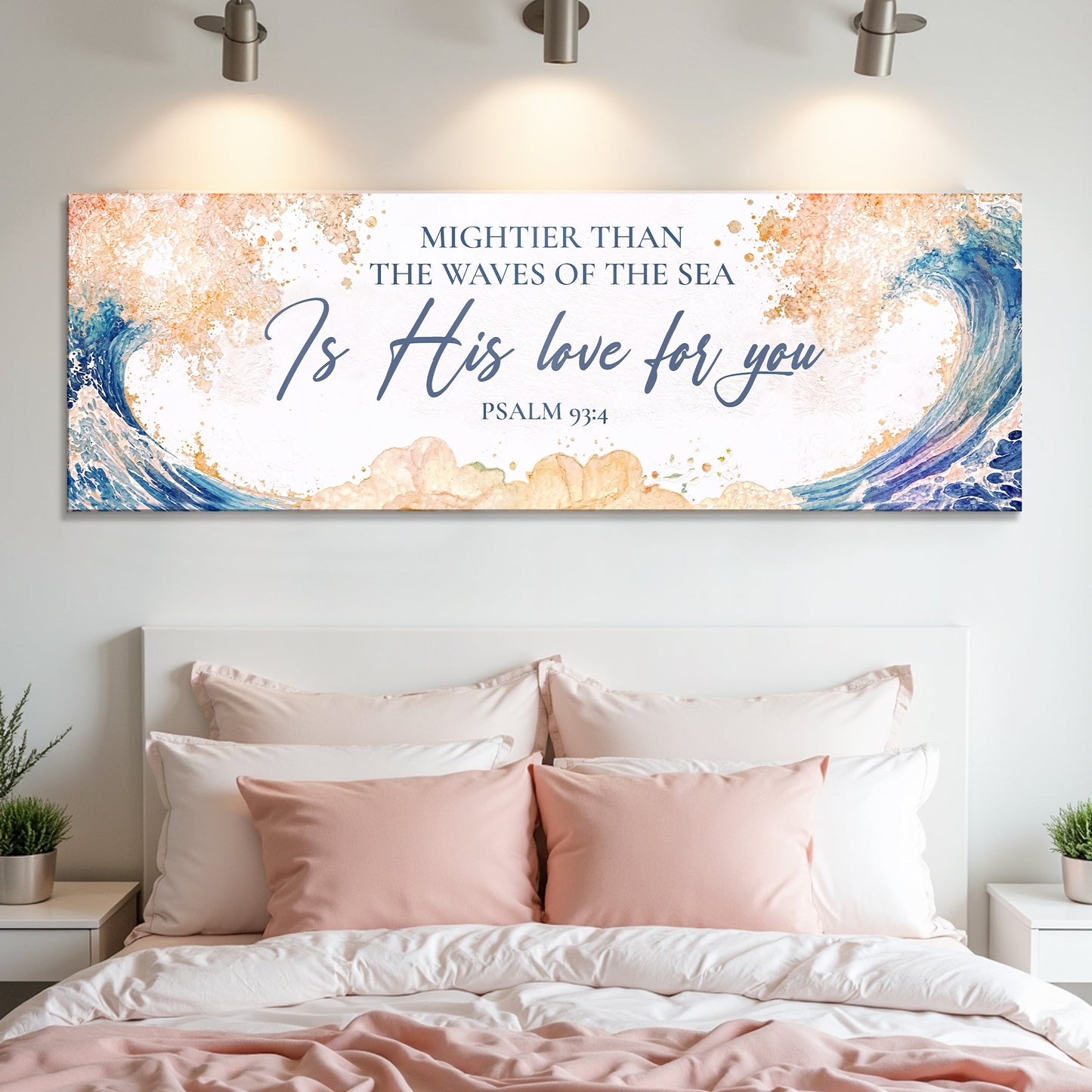 Mightier Than the Waves Psalm 93:4 Faith Canvas