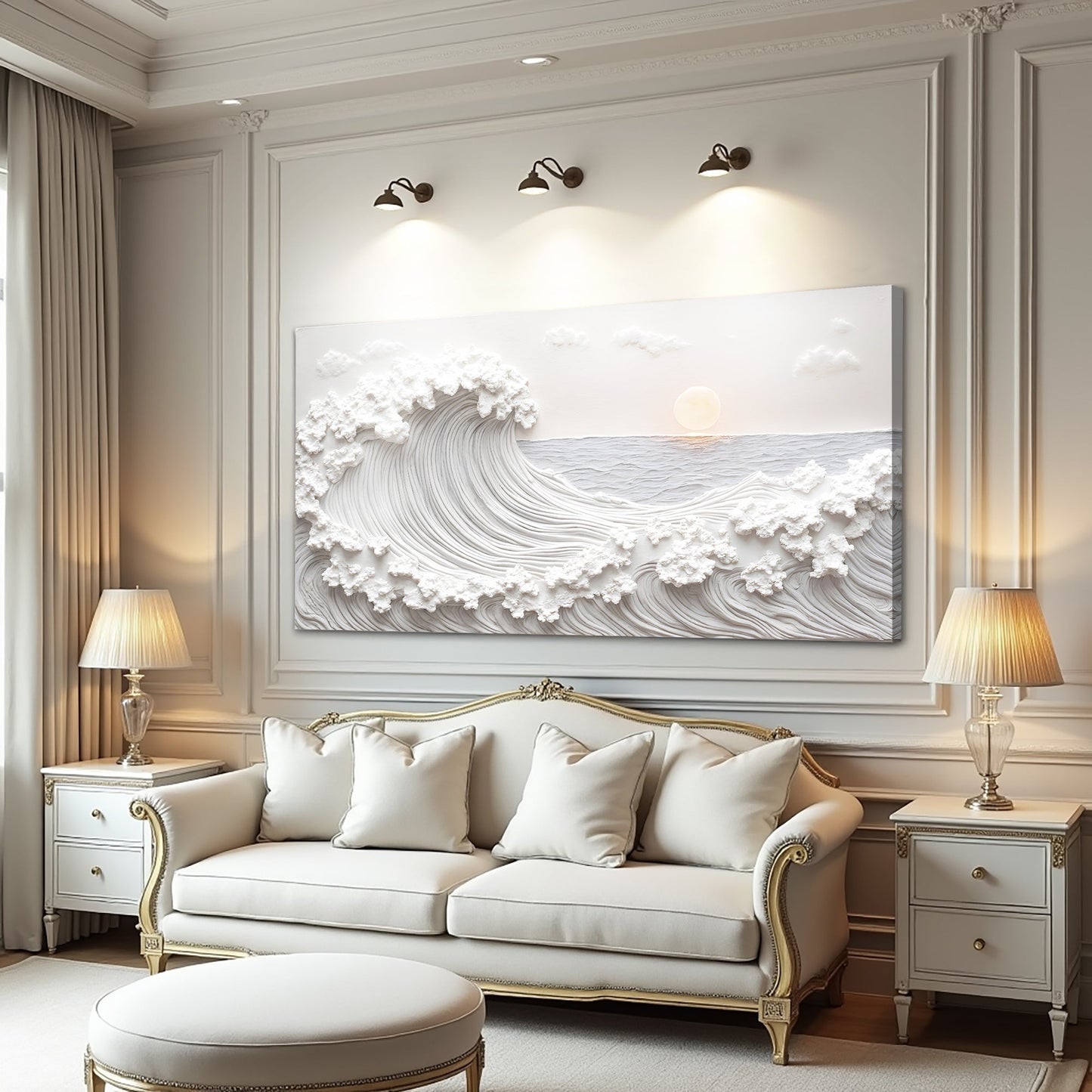 Ocean Waves Abstract Canvas Wall Art