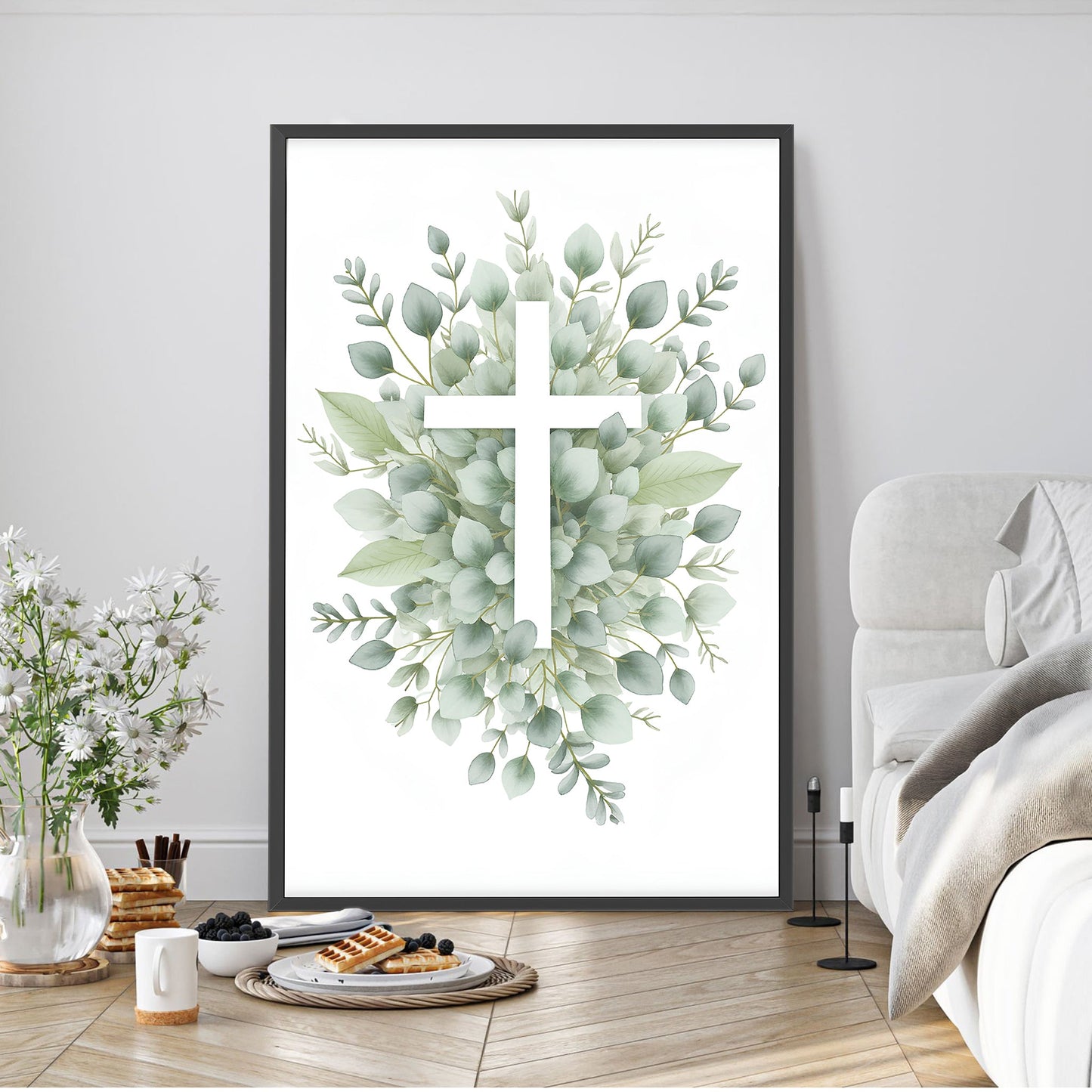 Minimalist Cross Faith Canvas Wall Art