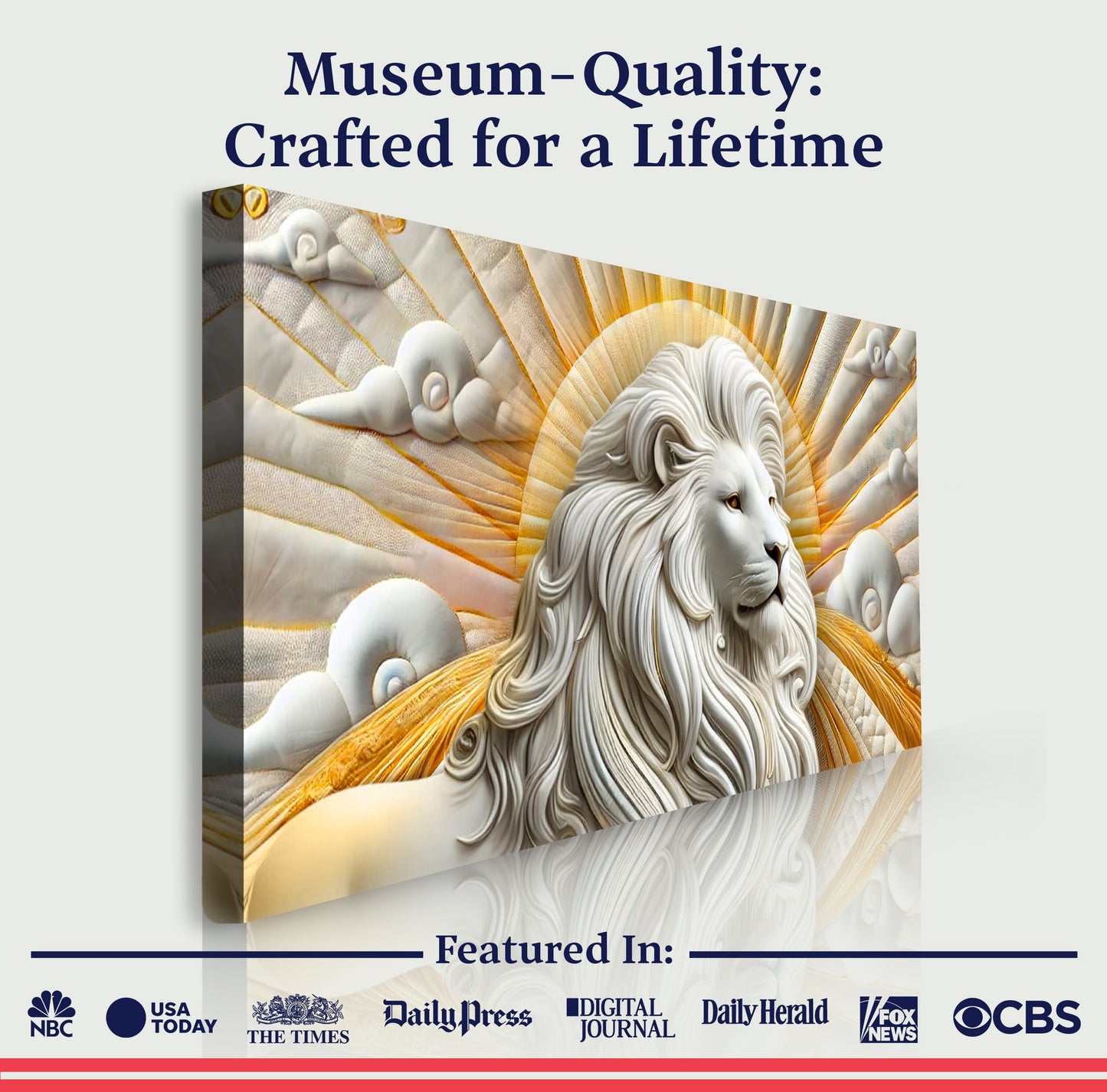 3D Majestic Lion Canvas Wall Art III