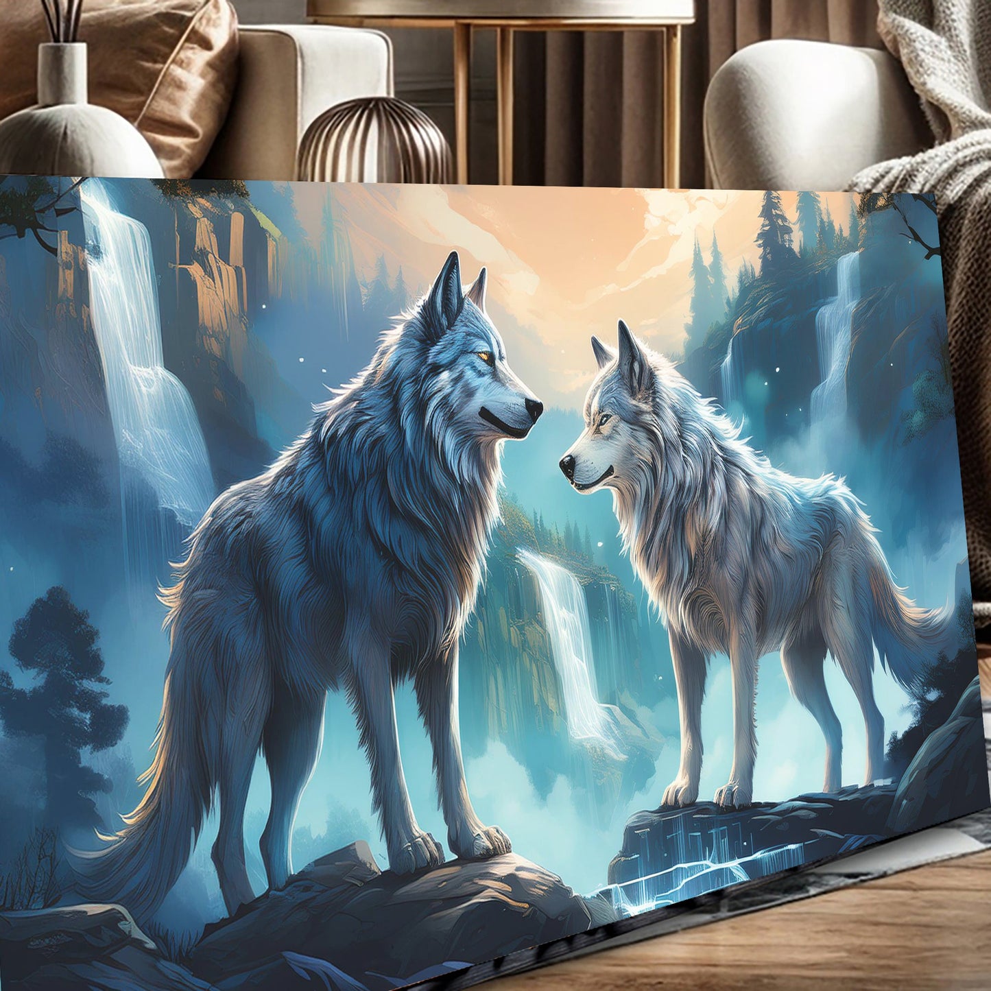 3D Wolves Wall Art Large