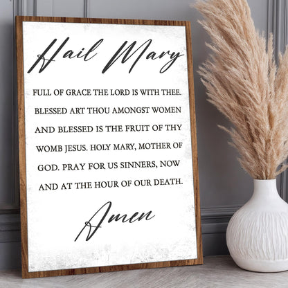 Hail Mary Faith Canvas Wall Art