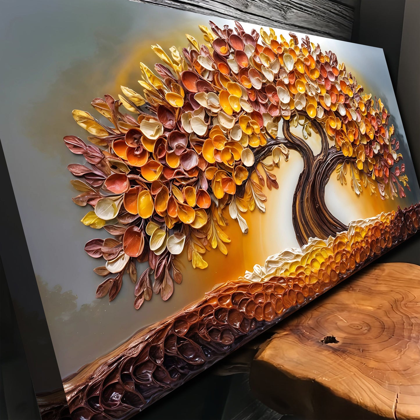 Golden Autumn Canvas Wall Art - Fall Landscape Print