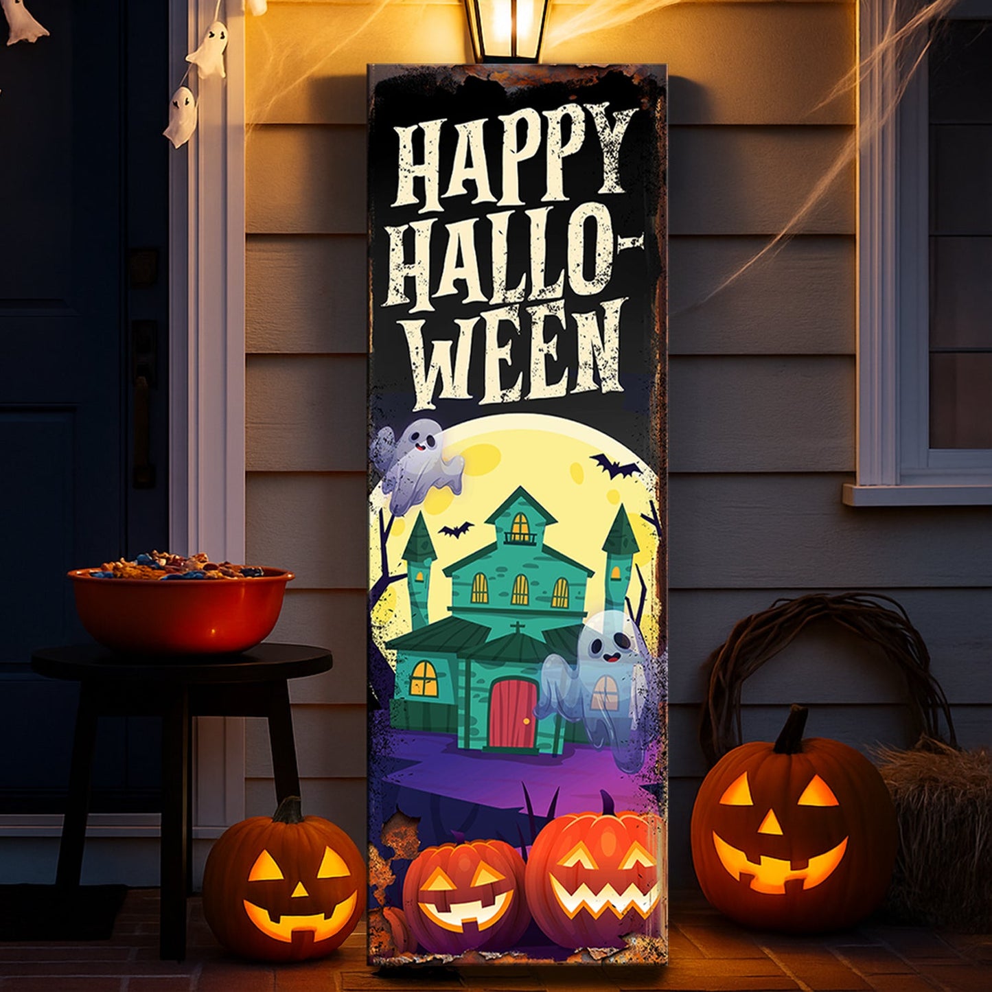 Halloween Welcome Canvas Wall Art