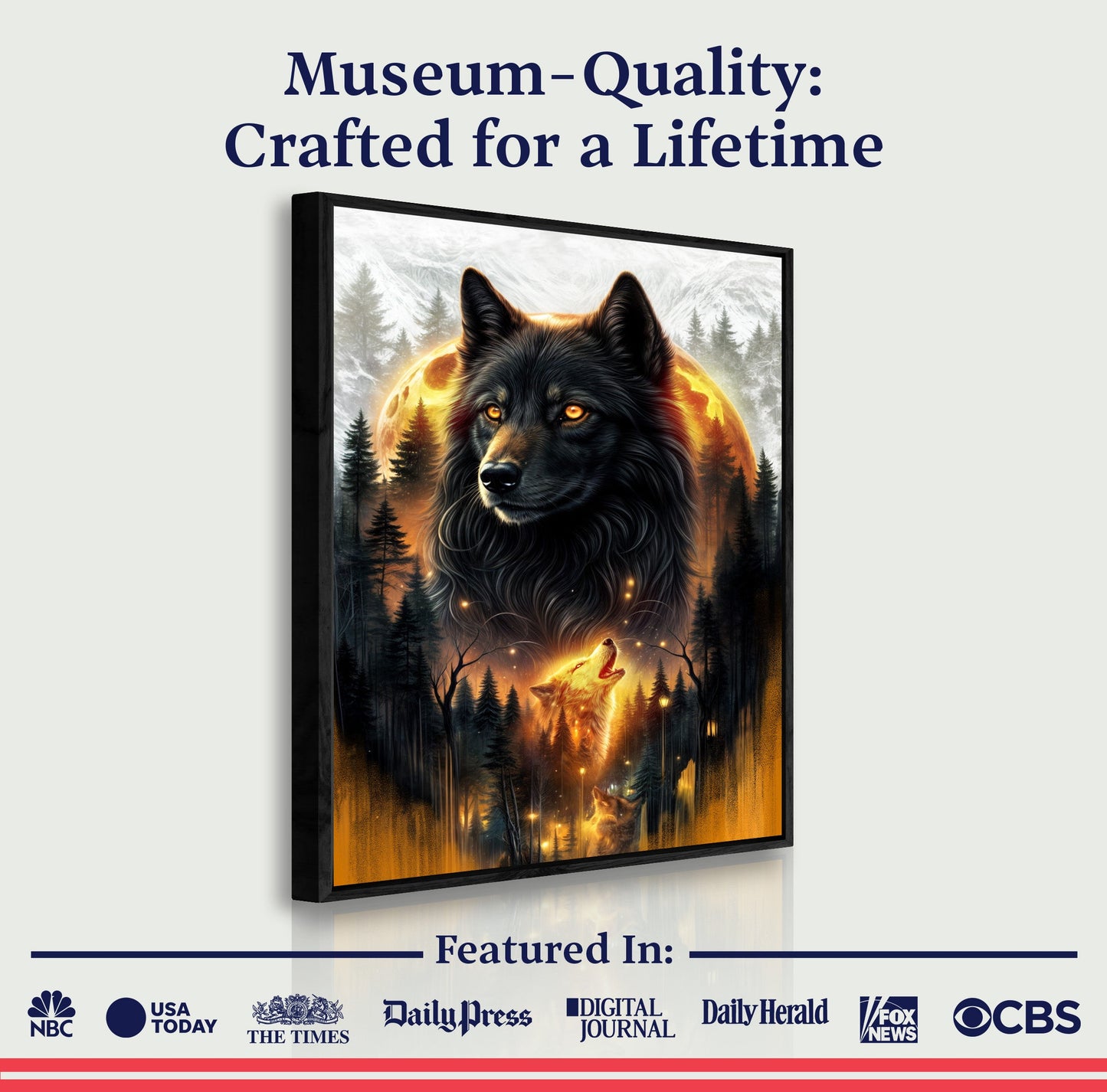Eclipse of the Alpha Wolf Canvas Wall Art