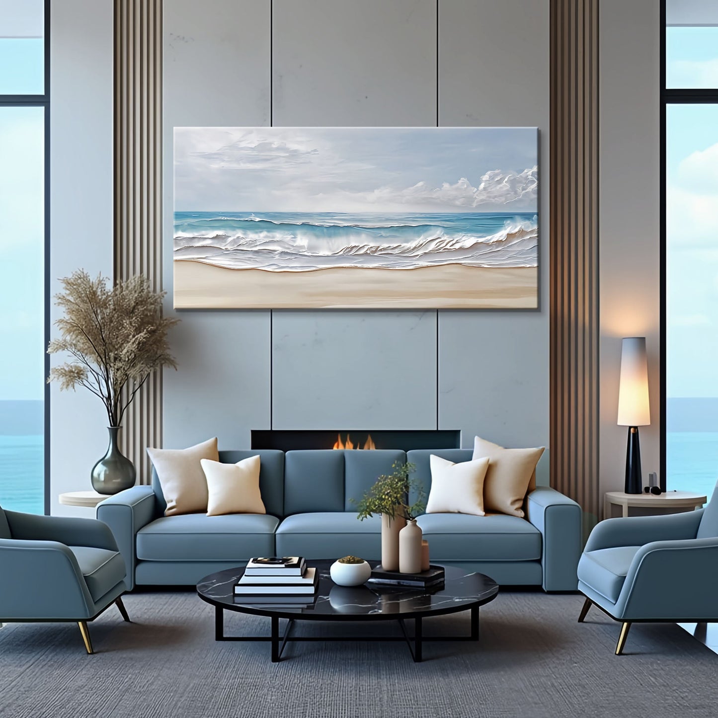 Serene Ocean Wave Wall Art on Canvas