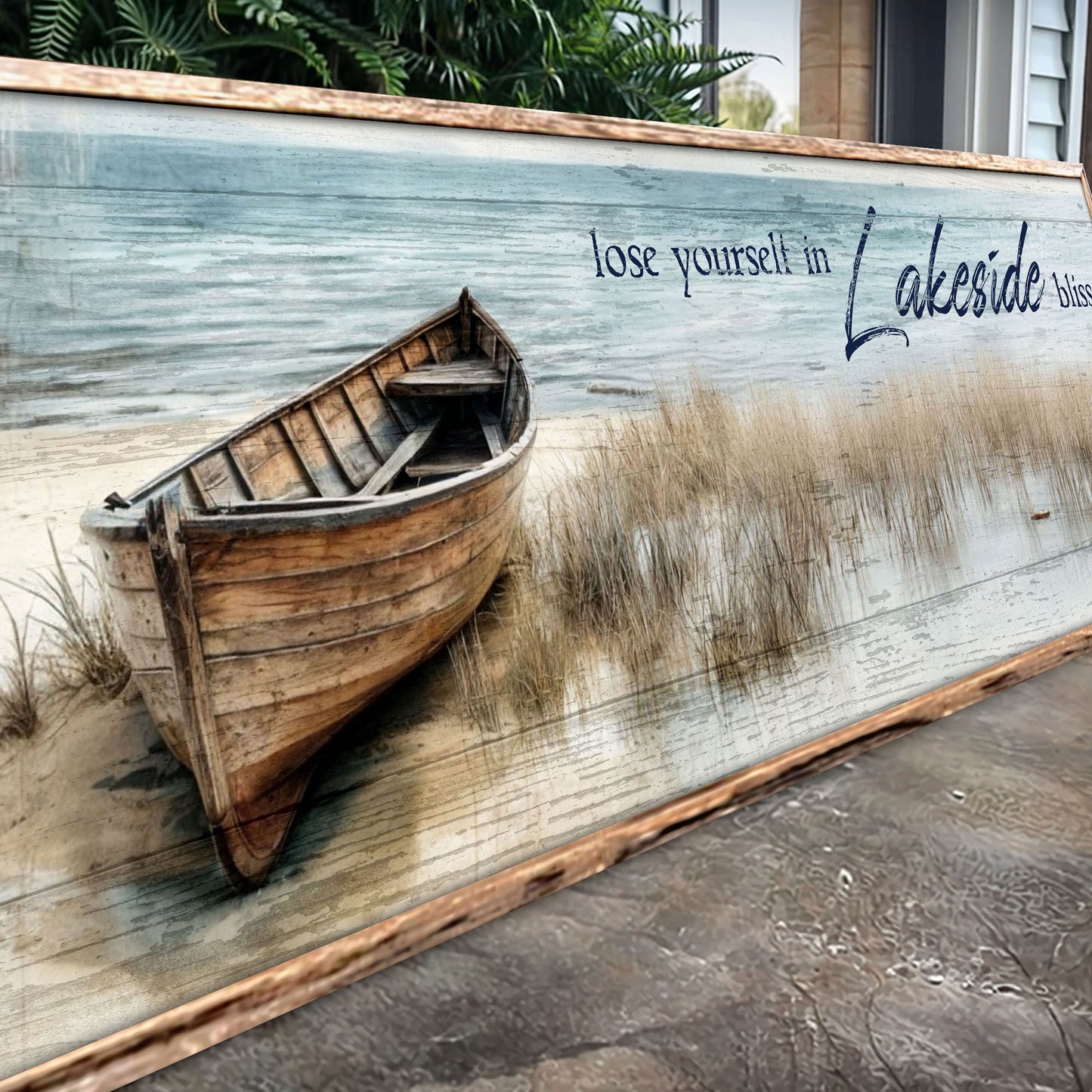 Lose Yourself in Lakeside Bliss Lake House Canvas Sign