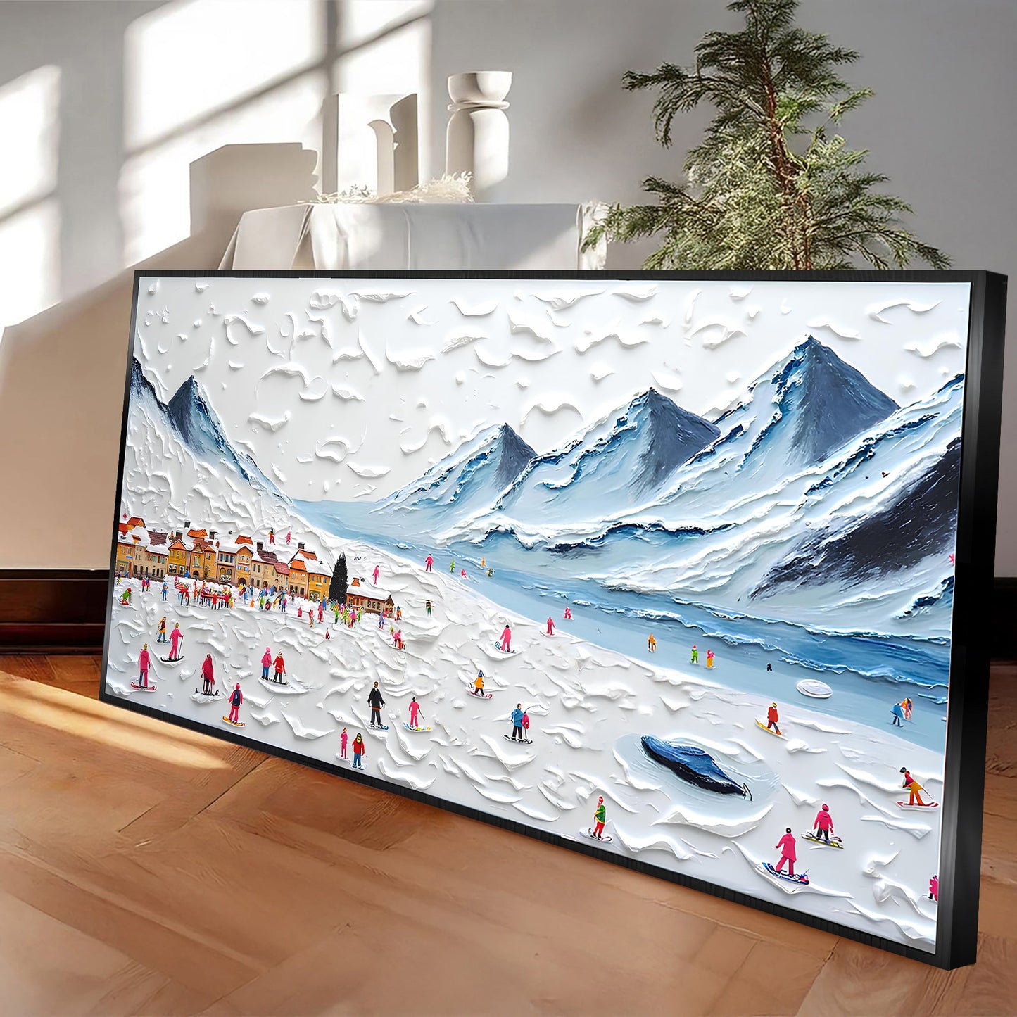 Snow Mountain Abstract Canvas Wall Art