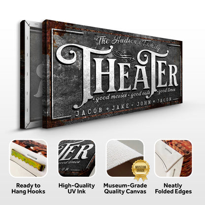 Theater Room Canvas Wall Art Sign V