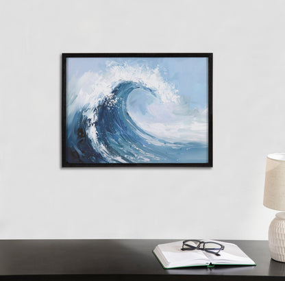 Abstract Painterly Coastal Ocean Wave Framed Print